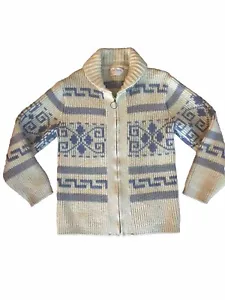 Vintage 70's Pendleton  Western Big Lebowski Blue Wool Cardigan SWEATER M - Picture 1 of 9