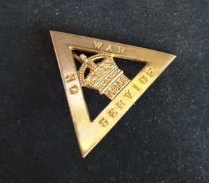 WW1 British Female Munitions Worker 'On War Service-1916' Numbered Lapel Badge - Picture 1 of 9