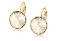 Swarovski Crystal ,Elegant Simple Fashion Earrings.White crystal,18k gold color.