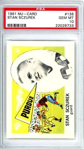1961 NU-CARD Stan Sczurek #136 PSA 10 Purdue 10718 - Picture 1 of 1