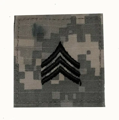 Used ACU Sergeant Patch with Hook and Loop Backing *mocinc.1982* - Image 1 of 2