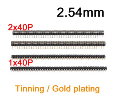 Round Female 2.54mm pitch Header Pins Socket Single Double Row Connector Strip - Image 1 of 4