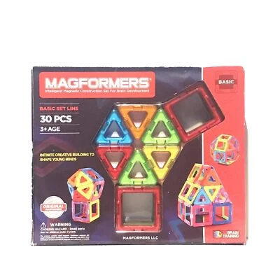 MAGFORMERS 63076 30-Piece Magnetic Construction Set, New Open Box - Image 1 of 2