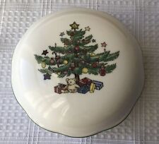 Vintage Porcelain Christmas Tree Trinket Box By Nikko Japan