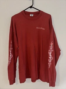 Camisa De Colección Años 90 Logo Billabong Roja Manga Larga Deletreada Talla XL Puntada Única - Imagen 1 de 6
