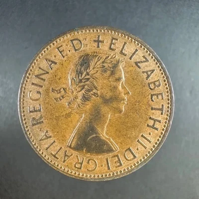 Gran Bretaña 1961 1 centavo - Isabel II, detalle bien usado Foto 1 de 4