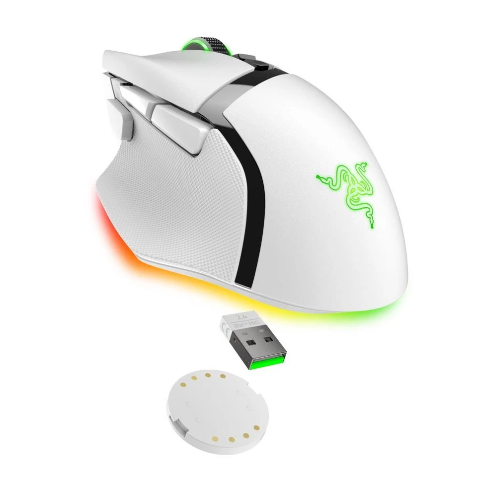 Razer Basilisk V3 Pro Gaming Mouse Wireless/White/30000Dpi/11 Buttons RZ01-04620 - Image 1 of 1