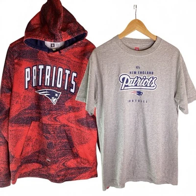 New England Patriots CANTIDAD 2 Hombres Fútbol NFL Sudadera con Capucha Sudadera Camiseta Mediana Foto 1 de 4