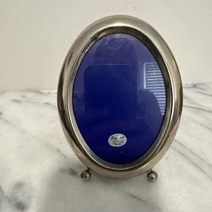 Vintage Silver Plated Over Copper Oval Picture Photo Frame, 4.25" x 3" Velvet - Picture 1 of 10