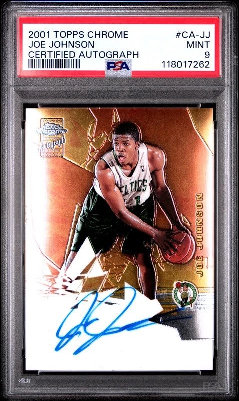 Joe Johnson 2001 Topps cromo certificado en tarjeta autógrafo Celtics PSA 9 POP 3 Foto 1 de 1