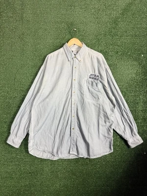 Camisa De Colección Star Wars La Magia del Mito Bordada Denim Botón Años 90 XL Foto 1 de 4