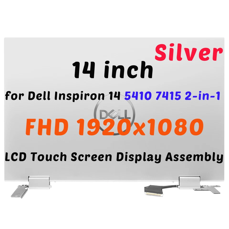 DLLCD 14" for Dell Inspiron 14 5410 2-in-1 LCD Touch Screen Display Assembly Silver