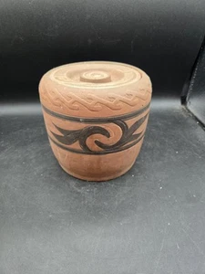 Antique Red Clay Humidor Jar Clifton Indian Ware - Picture 1 of 14