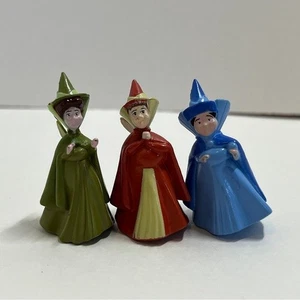 Disney Sleeping Beauty Fairy Godmothers Flora Fauna Merryweather Mini Figures - Picture 1 of 7