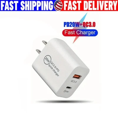 For Phone 14 13 12 11 XR 8 20W Fast Charger Block USB Type C Wall Power Adapter - Image 1 of 4