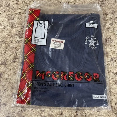 Camiseta sin mangas MacGregor vintage para hombre grande EE. UU. NOS azul violeta Foto 1 de 4