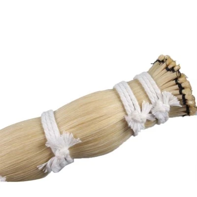 10 Hank Violin Bow Horse Tail Hair 32-33 inch Double Bass Cello Bow Hair Hairs  - Image 1 of 4