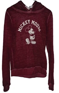 Disney Mickey Mouse Hoodie Junior’s Size M 7-9 Long Sleeve Pullover Heather Red - Picture 1 of 4
