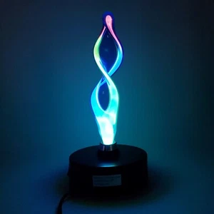 LumiSource 13" Plasma Glass Sculptured Electra Art Lamp Colorful Helix Touch - Picture 1 of 16