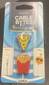 Cable Bytes Pizza Slice & Fries by iJoy. Protect Cables From Wear/Breaking - Picture 1 of 2