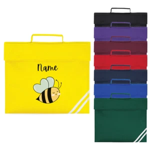 Personalised Bee Book Bag Name Custom Kids Boys Girls Reading School Bag - Picture 1 of 9