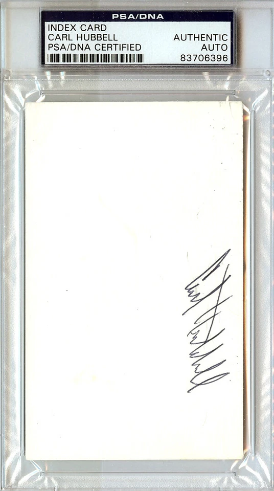 Carl Hubbell Autographed Signed 3x5 Index Card New York Giants PSA/DNA #83706396 - Image 1 of 1