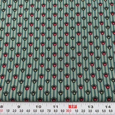 Legacy 1870 by Sharon Newman Moda Striped Teal Cotton Fabric Half Yard Remnant - Image 1 of 2