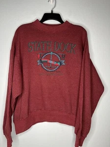 State Dock Lake Cumberland Sweatshirt Vintage Pullover Large Made In USA - Picture 1 of 5