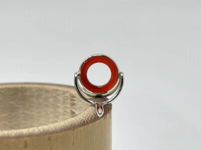 Guía de pelado de varilla de ágata roja de 10 mm/marco plateado níquel brillante Foto 1 de 4