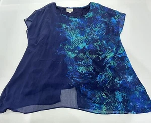 Ladies Size 20 AUTOGRAPH Blue Relaxed Layered Top - VGC - Picture 1 of 4