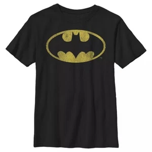DC Comics Batman Distressed Classic Logo Graphic Tee Boys Medium NWT - Picture 1 of 2
