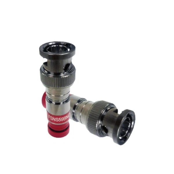 FSNS59BNCPL-25 Male Plug RG-59 Plenum BNC Coax Compression Connector Pack of 25 - Image 1 of 1