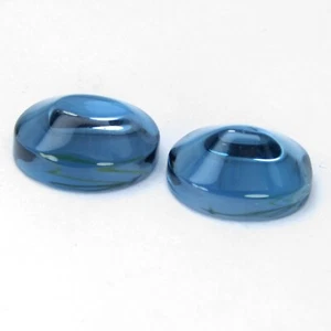 Atractivo par de cabujones ovalados de topacio azul Londres natural de 7,62 quilates 10x8 mm - Imagen 1 de 7