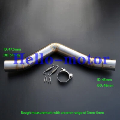 Motorcycle Exhaust Middle Pipe Link Pipe Slip On For Benelli TRK 502 TRK502 Foto 1 de 4
