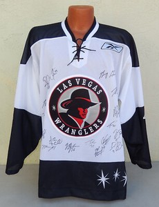 Reebok Las Vegas Wranglers ECHL Hockey Team Signed Jersey Adult Size Large