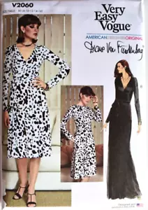 VOGUE PATTERN 2060 WRAP DRESS DESIGNER MISSES SIZES 8 10 12 14 16 UNCUT - Picture 1 of 2