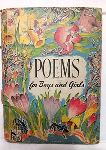 Antique 1945 "Poems for Boys & Girls" Compiles by Marjorie Barrows - Imagen 1 de 7