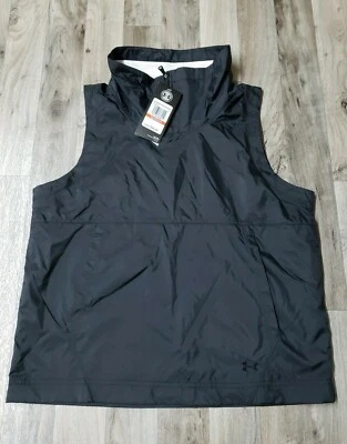 НОВЫЙ С ЯРЛЫКАМИ UNDER ARMOUR ЖЕНЩИН XS СВОБОДНОГО ЧЕРНЫЙ БАК БЕЗ РУКАВОВ ВЕТРОВКА КУРТКА ЖИЛЕТ  - Изображение 1 из 4