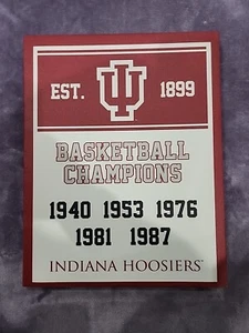 NCAA Indiana University Basketball Champions IU 14x11 Canvas Wall Art Hoosiers - Picture 1 of 7