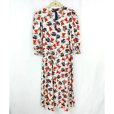 Vestido vintage hecho a mano centenario patriótico campana de la libertad americana niñas años 70 Foto 1 de 4