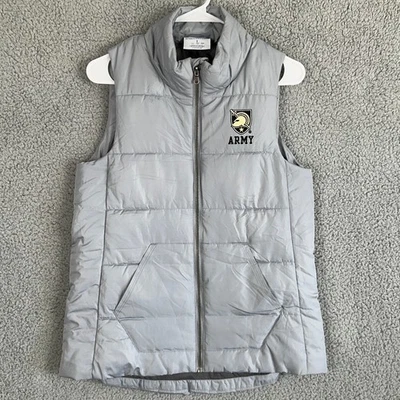 Chaleco acolchado de caballeros negros del ejército para hombre pequeño gris bolsillos con cremallera completa logotipo campeón Foto 1 de 4