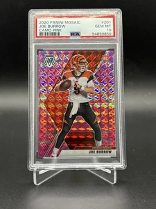 2020 Panini Mosaic Joe Burrow Camo Pink Prizm Rookie RC #201 Psa 10 Bengals - Bild 1 von 2