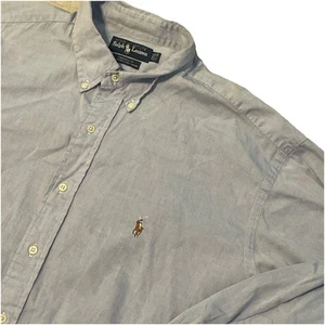 Polo Ralph Lauren Shirt Button Down Blue XXL 17 1/2 -34 yarmouth Preppy VTG KONG - Picture 1 of 6