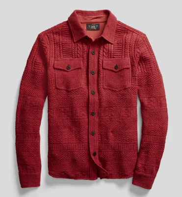 Camisa Suéter RRL Ralph Lauren Mezcla Algodón Lino Guernsey Tejido con Cable-HOMBRES-S-RARA Foto 1 de 4
