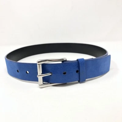 Cinturón para mujer azul patrón reptil Eliza B de Leather Man Ltd 28"-33" Foto 1 de 4