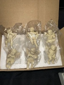 6 Resin Cherub Angels Planter Pot Edge Hangers Huggers In Original Packaging - Picture 1 of 7