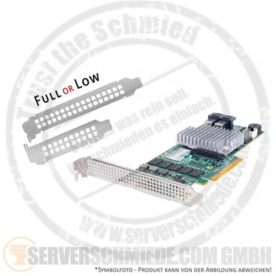 Supermicro AOC-S3108L-H8iR 2GB PCIe 2x SFF-8643 8-port 12G SAS Raid Controller - Bild 1 von 4