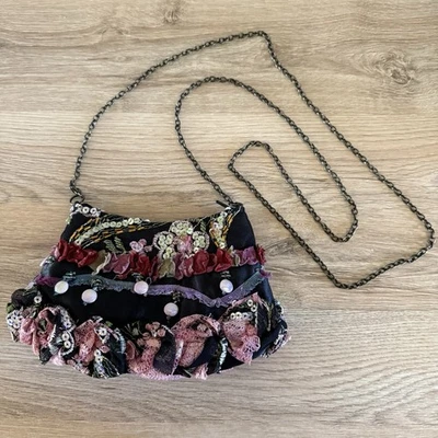 Mary Frances Crossbody Bag Purse Vintage Beaded Sequin Embellished Floral Ornate - image 1 of 4