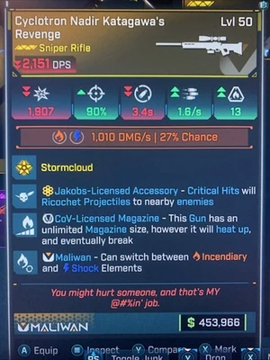 Borderlands 4✨ KATAGAWA’S REVENGE (COV, Jakobs) All Platforms LVL 50