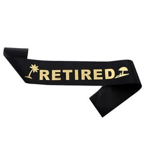 Happy Retirement Gift Retired Party Sash Decorations Photo Prop Farewell Work